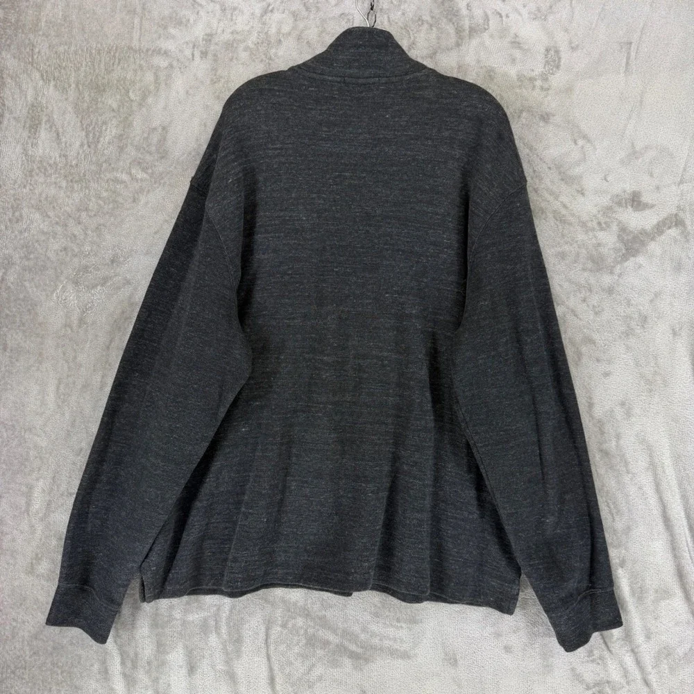 Polo Ralph Lauren Mens XXL Charcoal Gray Heather 1/4 Zip Cotton Pullover Sweater